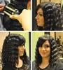 A collage of four images showing a woman's hair being styled with a crimping iron and the resulting crimped hairstyle. Náhľad obrázku produktu