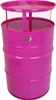 A pink barrel-shaped table with a clear top. Produktbild-Vorschau