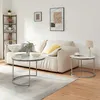 Set de 2 tables basses 'Skagen' en marbre, blanc / argenté Voir les images du produit 4