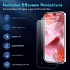 A graphic displaying features of screen protectors for a phone. Produktbild-Vorschau