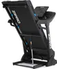 A black Zipro treadmill is shown from a low angle, with the running deck tilted upwards. Podgląd zdjęcia produktu