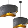 Two modern pendant lamps with layered gray lampshades and gold interiors are shown against a white background. Anteprima dell’immagine prodotto