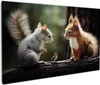 Wallario Premium Leinwandbild Waldfreunde im Dialog in Produktbild-Vorschau 1