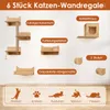 COSTWAY 6 PCS Mur d'escalade pour chats, arbre à chat avec Voir les images du produit 4