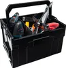 A black toolbox filled with various tools, including drills, a hammer, a level, and a caulk gun. Náhľad obrázku produktu
