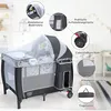 Babybett klappbar, Kinderreisebett Reisebett mit Rollen Produktbild-Vorschau 5
