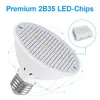 A close-up of an LED grow light with a magnified view of an LED chip. Produktbild-Vorschau