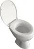A white toilet seat with the lid open, shown from a slightly elevated angle against a white background. Produktbild-Vorschau