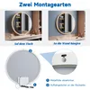 SONNI 80 x 80 x 3,5 cm Blanc Miroir de courtoisie rond avec Voir les images du produit 3
