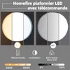 ZMH LED Deckenleuchte Rund Schwarz Deckenlampe 36W Dimmbar Produktbild-Vorschau 2