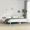 vidaXL Bettrahmen mit Kopfteil Weiß 180 x 220 cm Massives Produktbild-Vorschau 2