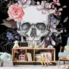 Selbstklebende Folie Fototapete - Skull and Flowers 294x210 Produktbild-Vorschau 1