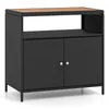 COSTWAY 2-türige Gartenschrank Rattan, Buffetschrank mit Produktbild-Vorschau 1