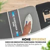 A hand is using an iron on an ironing board with a special zone marked. Produktbild-Vorschau