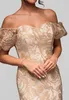 Ombre Schulterfreies Midikleid mit floraler Spitze beige S Produktbild-Vorschau 3