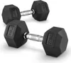 2 x 27,5 kg Hexagon Kompakthantel Paar, Hex Hantel Gummi, Produktbild-Vorschau 1