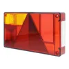 A rectangular trailer light with red and yellow sections, set against a white background. Produktbild-Vorschau