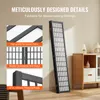 A folded room divider leaning against a wall next to a cabinet, with close-up insets highlighting product features. Voir les images du produit