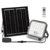 A solar-powered outdoor light with a separate solar panel and a remote control. Produktbild-Vorschau