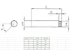 A technical drawing and a size chart for a product. Produktbild-Vorschau
