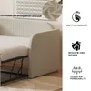 A close-up view of a beige sofa bed, with marketing icons and text on the right side. Anteprima dell’immagine prodotto