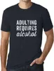Herren Grafik T-Shirt Alkohol als Erwachsener – Adulting Produktbild-Vorschau 1