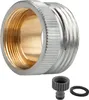 A close-up studio shot of a metal adapter and a plastic connector with a rubber washer. Produktbild-Vorschau