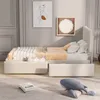 CDGlobal Polsterbett Einzelbett Holzbett mit Produktbild-Vorschau 2