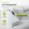 Juskys Sofa Coredo - Hellgrau, moderne Couch aus Cord mit Produktbild-Vorschau 4