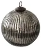 Clayre & Eef Boule de Noël Ø 15 cm Noir Argenté Verre Voir les images du produit 1