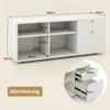 A white storage cabinet with dimensions indicated by measurement lines and text. Anteprima dell’immagine prodotto