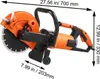 A concrete saw with dimensions indicated by measurement lines and text. Anteprima dell’immagine prodotto