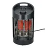 A black infrared heater with glowing red heating elements. Produktbild-Vorschau