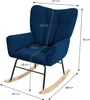 ML-Design houpací křeslo tmavě modré s potahem ručníkového Náhled obrázku produktu 6