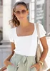 LASCANA Kurzarmshirt weiß Größe 40/42 Produktbild-Vorschau 3