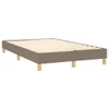 A taupe boxspring bed frame with wooden legs, shown from a side angle on a white background. Produktbild-Vorschau