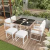 Merax Gartenmöbel-Set 7-teilig mit 4 Sesseln & 2 Hockern, Produktbild-Vorschau 3