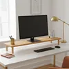 Monitorständer Holzbeine Schreibtischaufsatz 90x20x10cm Produktbild-Vorschau 1