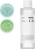 A bottle of Anua Heartleaf 77% Soothing Toner is shown next to two circular badges. Náhľad obrázku produktu