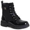 topschuhe24 3119 Damen Lack Stiefeletten Worker Biker Boots Produktbild-Vorschau 2