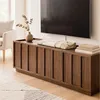 CALICOSY - Meuble TV 3 portes effet noyer avec rebord L140 Voir les images du produit 4