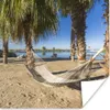 MuchoWow® Poster Strand - Hängematte - Entspannen 75x75 cm Produktbild-Vorschau 1