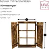 UNUS® Deko-Fenster Sprossenfenster mit Fensterläden Holz Produktbild-Vorschau 5