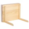 The back view of a wooden cat climbing wall platform with a gray cushion attached. Voir les images du produit