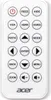 A white remote control with buttons labeled with text and symbols, and the Acer logo at the bottom. Produktbild-Vorschau