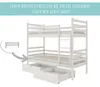 Hochbett 90x200 mit 2 Schubladen und 2 Matratzen Etagenbett Produktbild-Vorschau 7