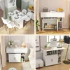 Collage of images showing a foldable table in different settings. Voir les images du produit