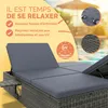 CASARIA® Lettino Prendisole 2 Persone in Polyrattan Anteprima dell’immagine prodotto 2