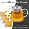 T24 Teekanne Glas mit Siebeinsatz Edelstahl – Produktbild-Vorschau 2