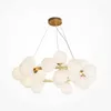 Lampa wisząca, szkło metalowe, złoty mat-biały, D 69 cm Podgląd zdjęcia produktu 3
